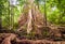 Rain forest tree with buttress root