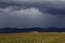 Rain front extending over the steppe.