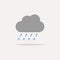 Rain, hail and cloud. Color icon with shadow. Weather vector illustration