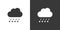 Rain, hail and cloud. Isolated icon on black and white background. Weather vector illustration