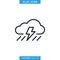 Rain Icon Vector Illustration Design Template. Weather Sign and Symbol. Editable Stroke