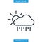 Rain Icon Vector Illustration Design Template. Weather Sign and Symbol. Editable Stroke