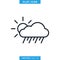 Rain Icon Vector Illustration Design Template. Weather Sign and Symbol. Editable Stroke