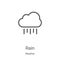 rain icon vector from weather collection. Thin line rain outline icon vector illustration. Linear symbol for use on web and mobile
