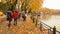 rain leaves trees in Ioannina city greece winter