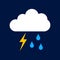 Rain lightning Simple vector modern icon design illustration