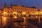 Rain on Market Square in Piotrkow Trybunalski