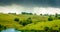 Rain over Kentucky countryside