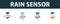 Rain Sensor icon set. Premium symbol in different styles from sensors icons collection. Creative rain sensor icon filled, outline