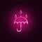 rain sign and umbrella icon. Elements of Weather in neon style icons. Simple icon for websites, web design, mobile app, info