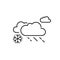 Rain, snow and cloud icon. Ecology and Environment-related line icon. Global Warming, Forest, Organic Farming, and more