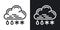 Rain with snow or sleet icon for weather forecast application or widget. Cloud with raindrops and snowflakes. Two-tone