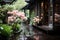 Rain soaked garden reflective charm, spring session photos