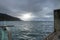 Rain storm and sun above Lough Swilly and Lenan Bay in County Donegal, Ireland