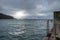 Rain storm and sun above Lough Swilly and Lenan Bay in County Donegal, Ireland