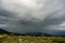 Rain and thunderstorm in the Carpathian mountains in Ukraine