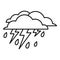 Rain thunderstorm icon, outline style