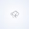 Rain, thunderstorm and wind, vector best gray line icon