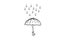 Rain umbrella doodle icon vector