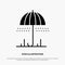 Rain, Umbrella, Weather, Spring solid Glyph Icon vector