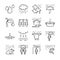 Rain vector line icon set. Included the icons as rain, umbrella, water, water drop and more.