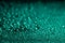 Rain Water droplets on green waterproof fabric