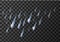 Rain weather meteo icon, falling water droplets