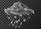 Rain weather meteo icon, falling water droplets