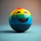 Rainbow 3D emoji. AI generated Icon. Happy Face
