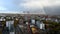 Rainbow above Hamburg at a construction site of the University of Hamburg, Germany.