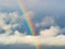 Rainbow against Stormy Cumulonimbus Clouds