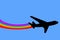 Rainbow airplane