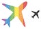 Rainbow Airplane Composition Icon of Spheres