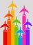 Rainbow airplanes