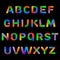 Rainbow alphabet. Colorful letters for child books.
