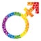 Rainbow Alternate gender symbol Composition Icon of Spheric Dots