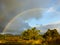 A rainbow appears after rainfall on the Hawaiian island of Kauai