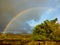 A rainbow appears after rainfall on the Hawaiian island of Kauai