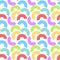 Rainbow arch hearts seamless pattern