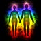 Rainbow aura of woman and man
