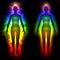 Rainbow aura of woman - silhouette