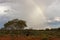 Rainbow in Australian outback. Desert in Northern Territory, Australia