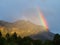 Rainbow beam at mountain