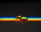 Rainbow beam on wedding rings. lgbt flag.