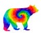 Rainbow Bear in Tie-Dye Inks
