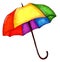 Rainbow beautiful umbrella. Bright children`s illustration.