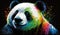 Rainbow Big Panda Illustration