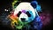 Rainbow Big Panda Illustration