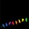 Rainbow birds on a wire