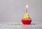 Rainbow Birthday Cupcake with Candle